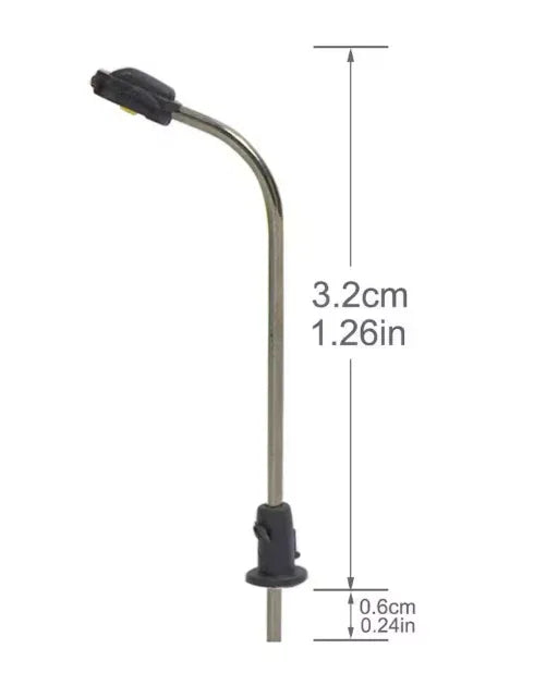 Größenansicht der kleinen LED-Peitschenleuchte